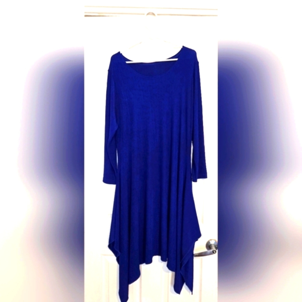 Elegant Blue Asymmetrical Dress